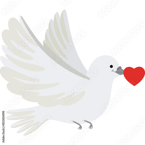 Ring with Beak Icon Flat Style – Valentine’s Day Proposal, Engagement Ring, Romantic Jewelry Symbol