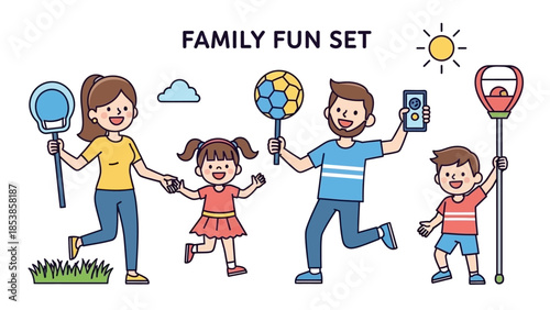 Happy family enjoying quality time together outdoors