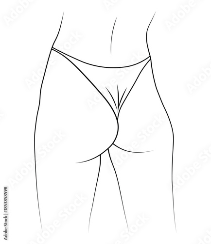 vector illustration butt woman