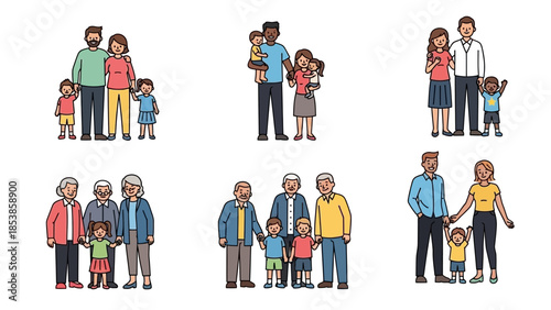 A diverse group of people of different ages and generations standing together