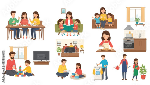 A happy family enjoying quality time together at home with love