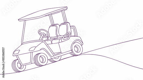 Modern golf cart driving on a scenic course smoothly