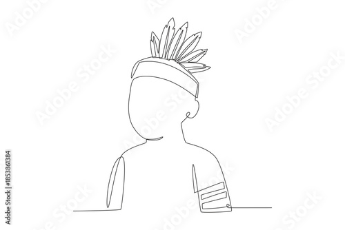 Pueblos indígenas concept one-line drawing