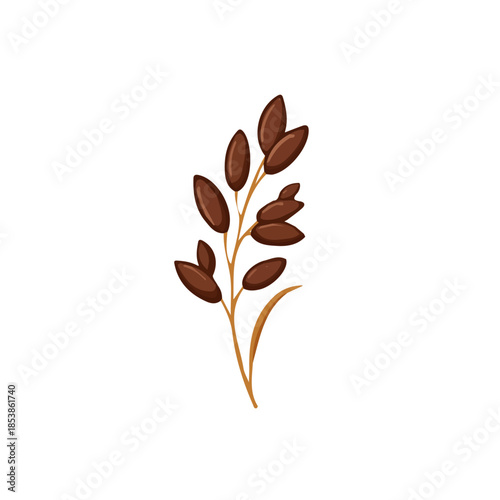 2D_icon_of_a_flaxseed, Vector, eps, flat design, animation design, simple flat 2D icon, minimalist design, clipart, illustration