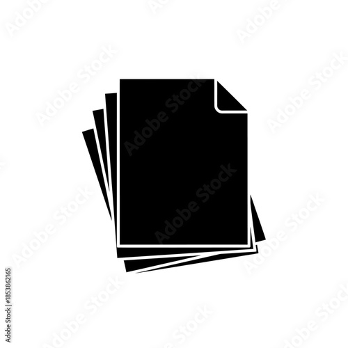 Stack of black papers with folded corner