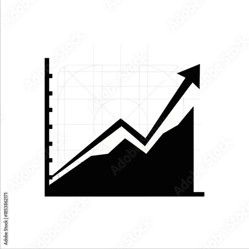 Graph showing increasing trend with arrow