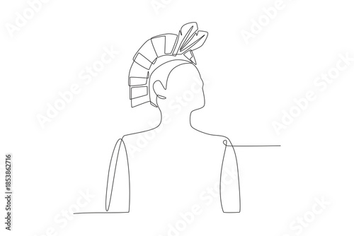 Pueblos indígenas concept one-line drawing