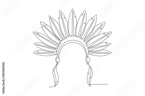 Pueblos indígenas concept one-line drawing