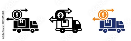 Trade Logistics Icon Collection Glyph & Mixed Style 