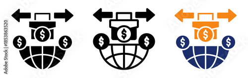 Business Trade Icon Collection Glyph & Mixed Style 