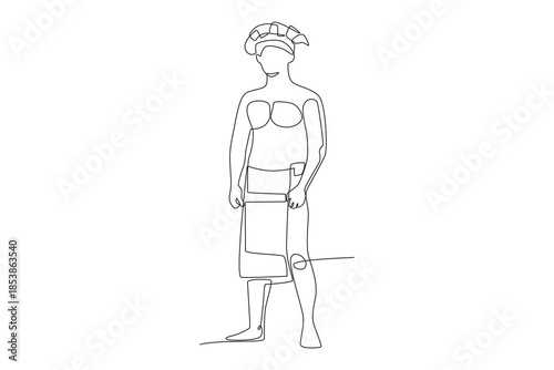 Pueblos indígenas concept one-line drawing