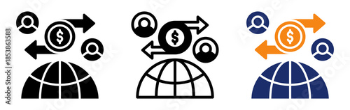 Trade Exchange Icon Collection Glyph & Mixed Style 