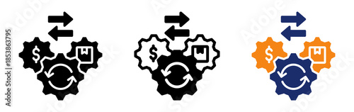 Trade Operation Icon Collection Glyph & Mixed Style 