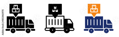 Cargo Transport Icon Collection Glyph & Mixed Style 