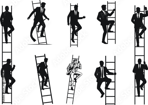 Career ladder, ambition, success, growth, business, leadership, opportunity, achievement, progress, challenge, workplace, corporate, competition, ambition, resilience, determination