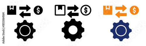 Trade Management Icon Collection Glyph & Mixed Style 