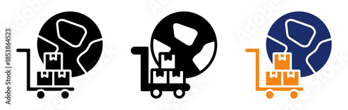 Global Supply Icon Collection Glyph & Mixed Style 