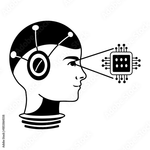 A sketchy style illustration showing ai autonomous device 