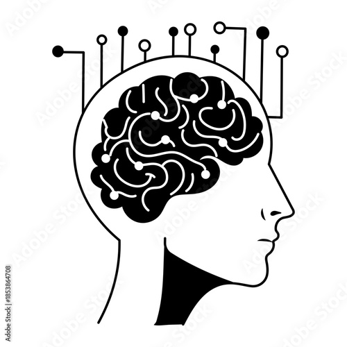 A sketchy style illustration showing ai autonomous device 