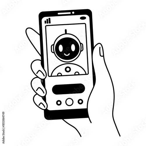 A sketchy style illustration showing ai autonomous device 