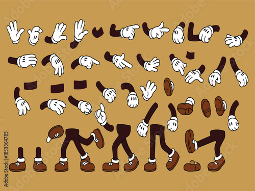 Cartoon Character Limbs and Hands Set for Animation Projects