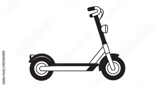 Silhouette of a modern electric scooter highlighting urban mobility and design.