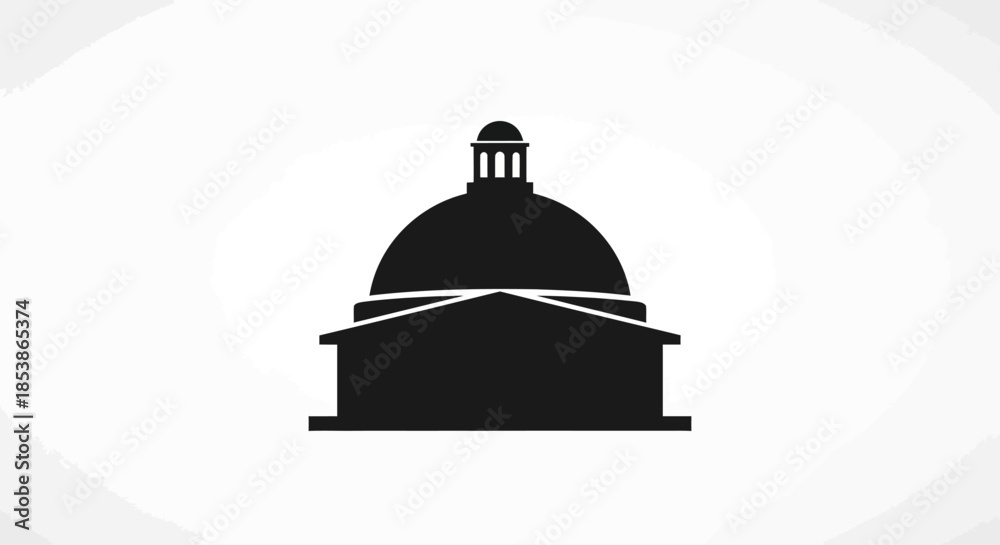 Fototapeta premium Dome Building Architecture Icon Design.