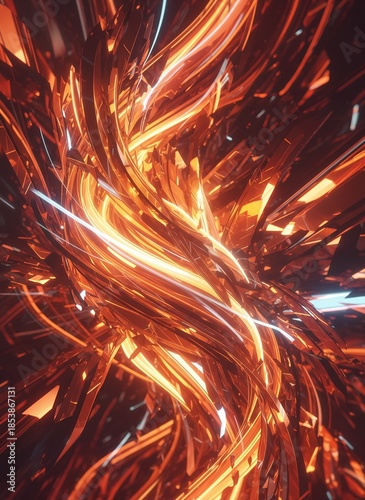 Futuristic abstract glowing orange energy background with dynamic light flow