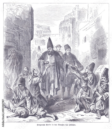 Hunger and Charity in the Streets of Isfahan: A Persian Market Scene