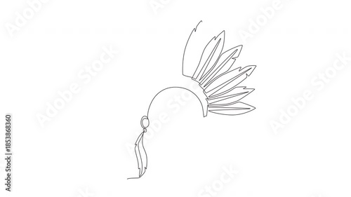 Animated Pueblos indígenas concept one-line drawing