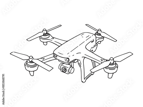 Illustration of a drone with four propellers
