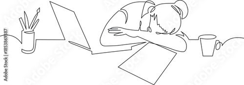 A fatigued female professional is seen taking a brief nap on her workstation, highlighting the common issue of burnout in modern work environments.

