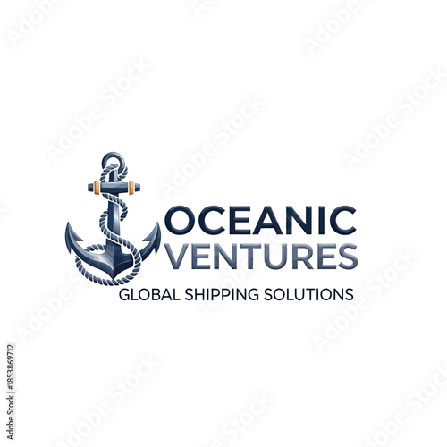 Oceanic Ventures Global Shipping Solutions Logo Featuring an Anchor.