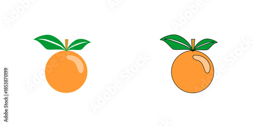 orange fruit vector logo icon