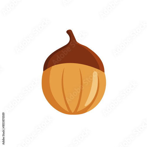 flat_2D_icon_of_a_hazelnut, Vector, eps, flat design, animation design, simple flat 2D icon, minimalist design, clipart, illustration, EPS format