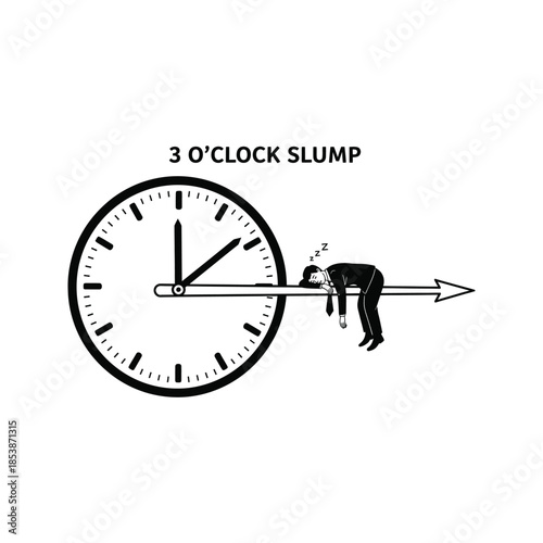 Businessman feeling tired at 3 o'clock in afternoon slump