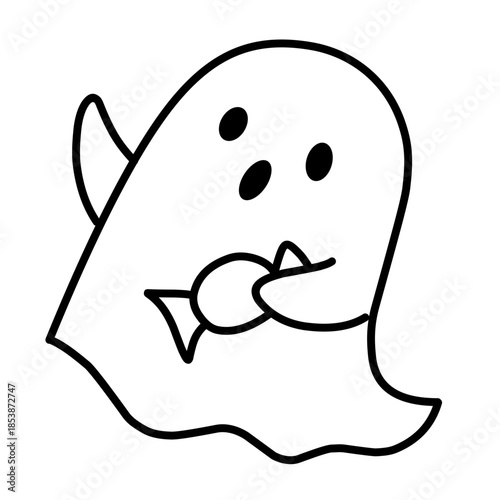 Cute ghost vector icon