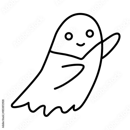 Cute ghost vector icon