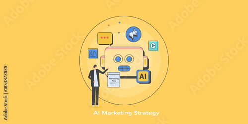 Business executive consult with AI chatbot designed to scale marketing strategies, automate routine task and workflow, maximizing team efficiency and campaign output.