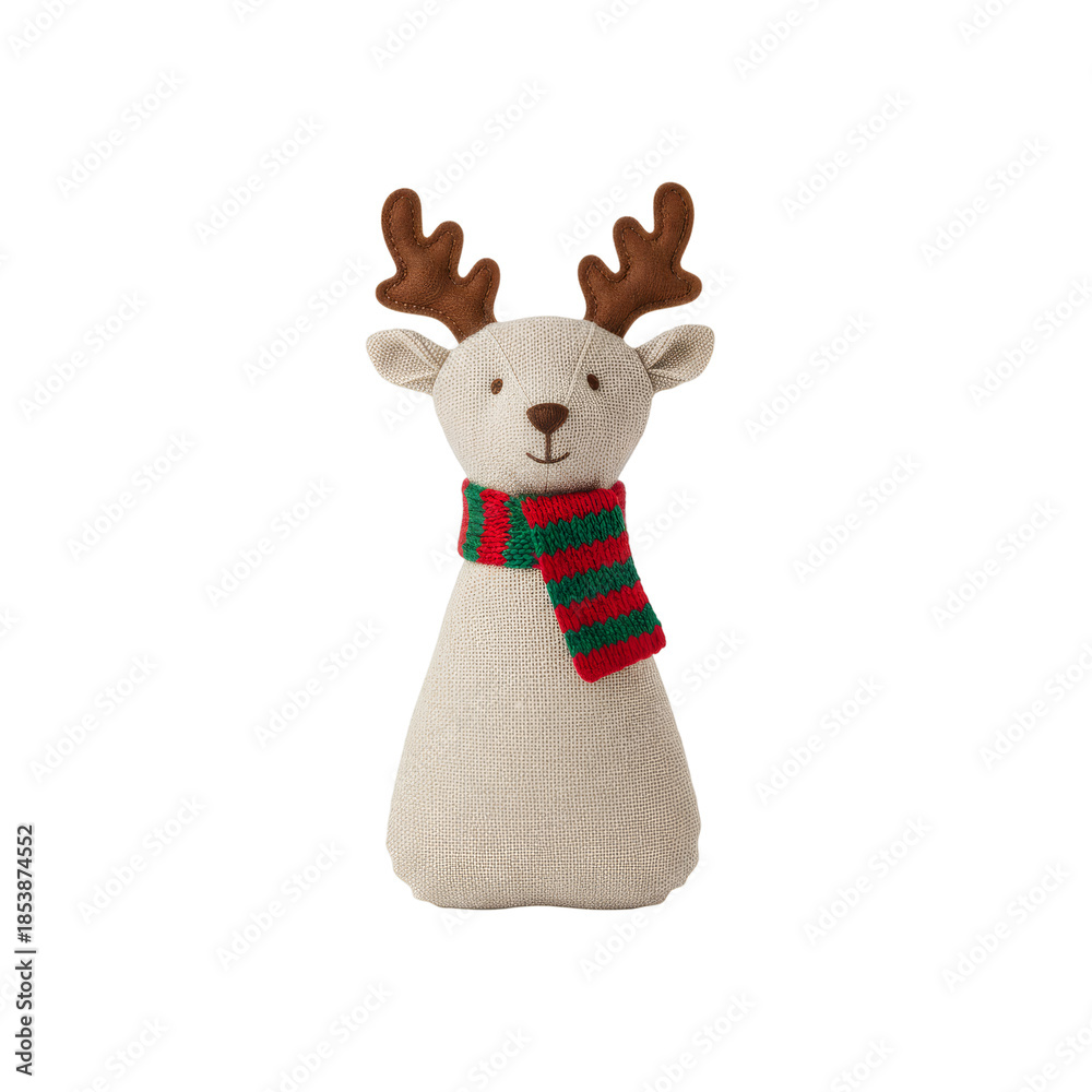 Fototapeta premium クリスマススカーフのかわいい布製トナカイ