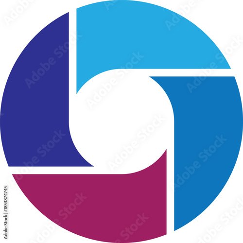 Abstract Aperture Symbol with Blue and Purple