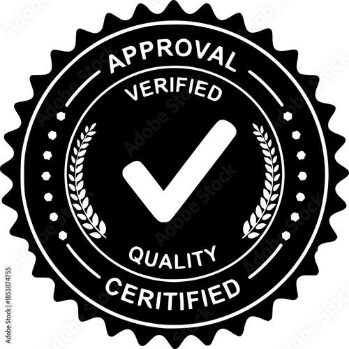 Approval , verified, quality symbol. Certified, qualified medal icon vector.
