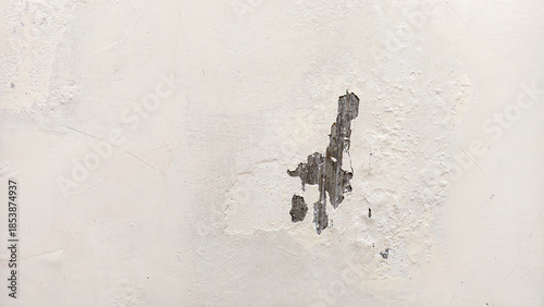 Wallpaper Mural A damaged white wall with a large crack and peeling paint is visible from a frontal viewpoint Torontodigital.ca