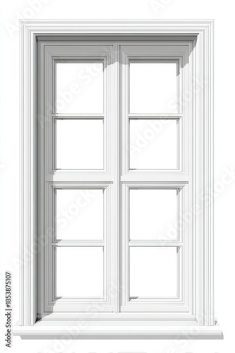 white window on a white wall