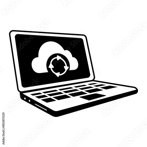 A hand drawn style illustration showing cloud sync

