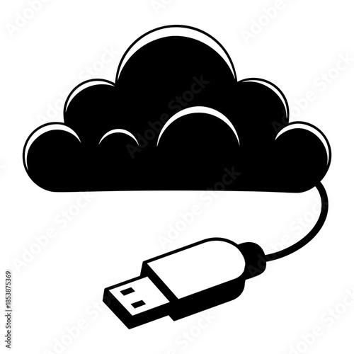 A hand drawn style illustration showing cloud sync

