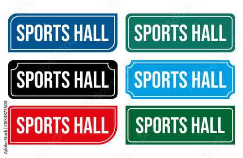 Sports Hall Door Sign Illustration Printable Door Signs suitable for indoor sports environments.