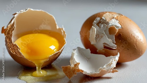 Egg breaking slow motion sequence