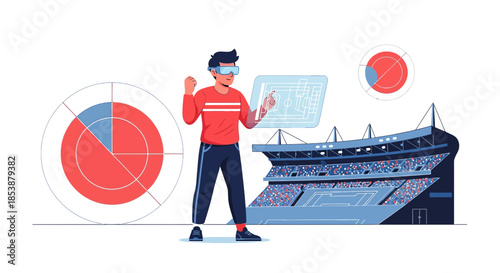 Augmented reality sports analysis providing a modern stadium planning and spectator experience