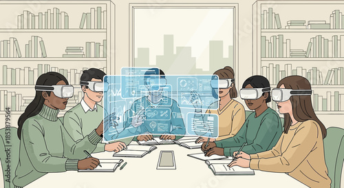 Collaborative Future: A Diverse Team Engaged in Virtual Reality Data Analysis Meeting